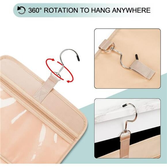 Hanging Travel Toiletry Bag for Women with Jewelry Organizer Waterproof - Picture 7 of 8
